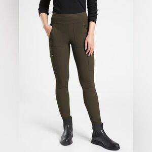ATHLETA Headlands Hybrid Tight, 8 Tall (Peat Green)
